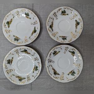 Bernadotte Fine China Tea Coffee Saucer 4 Plates 5 inch diameter Czech Republic